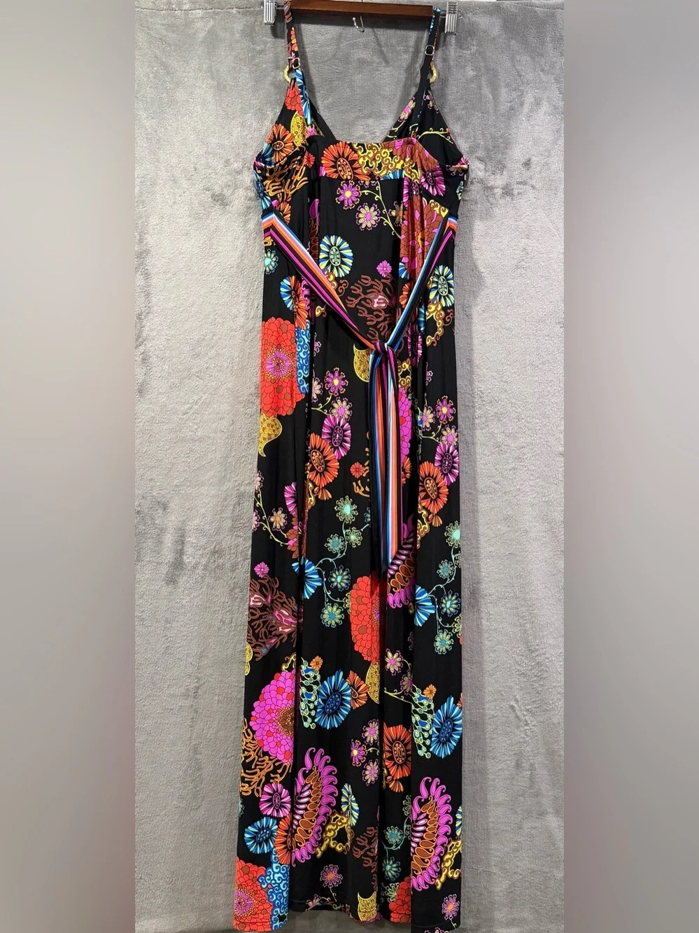 Trina Turk Electric Reef Maxi Dress Size S Vibrant Floral Print Beach Resortwear